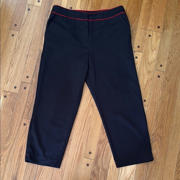 Tail Black Golf Pants with Red Trim Women's Size 12 Cropped with Pockets - Picture 1 of 5